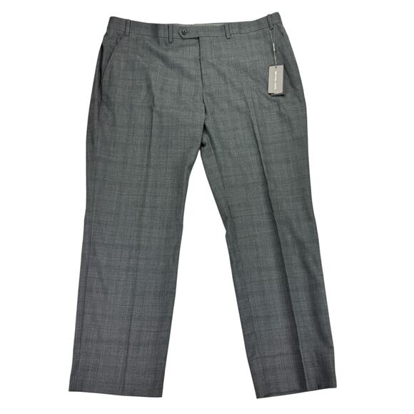 Michael Kors Mens Malone Classic Fit Plaid Stretch Suit Pants Gray Blue 42x30 - Picture 1 of 4